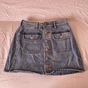 Denim Button Down Mini Skirt